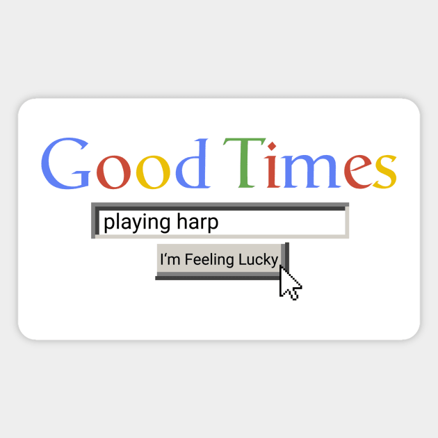 Good Times Playing Harp Magnet by Graograman